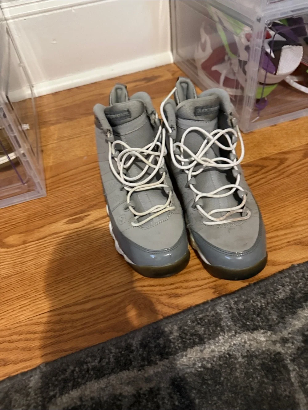 Jordan Grey and White High-Top Sneakers